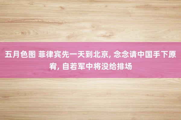 五月色图 菲律宾先一天到北京, 念念请中国手下原宥, 自若军中将没给排场