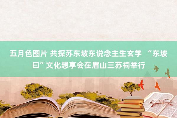 五月色图片 共探苏东坡东说念主生玄学  “东坡曰”文化想享会在眉山三苏祠举行