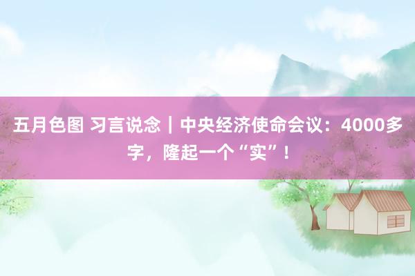 五月色图 习言说念｜中央经济使命会议：4000多字，隆起一个“实”！