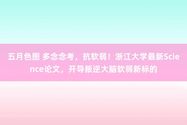 五月色图 多念念考，抗软弱！浙江大学最新Science论文，开导叛逆大脑软弱新标的