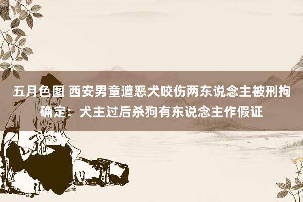 五月色图 西安男童遭恶犬咬伤两东说念主被刑拘确定：犬主过后杀狗有东说念主作假证
