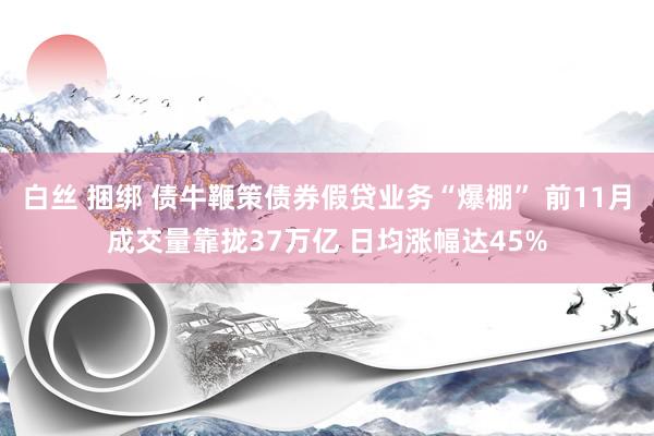 白丝 捆绑 债牛鞭策债券假贷业务“爆棚” 前11月成交量靠拢37万亿 日均涨幅达45%
