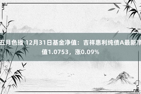 五月色播 12月31日基金净值：吉祥惠利纯债A最新净值1.0753，涨0.09%
