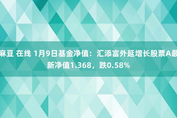 麻豆 在线 1月9日基金净值：汇添富外延增长股票A最新净值1.368，跌0.58%