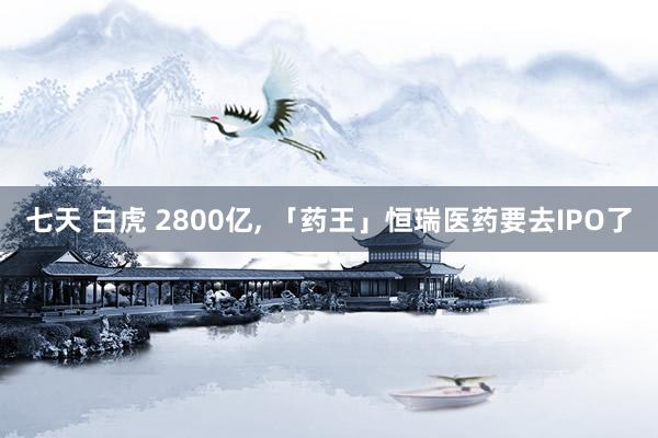 七天 白虎 2800亿, 「药王」恒瑞医药要去IPO了