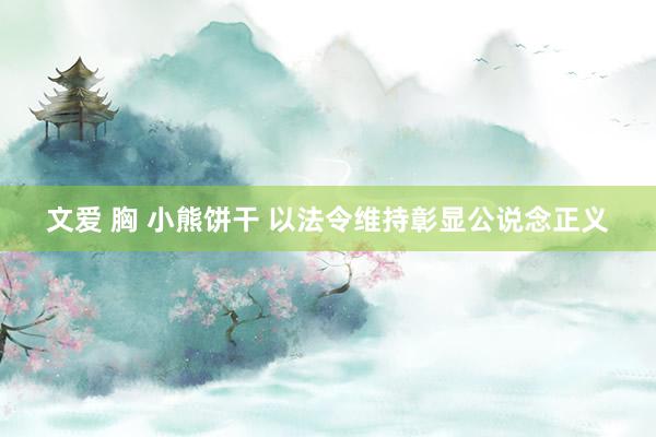 文爱 胸 小熊饼干 以法令维持彰显公说念正义