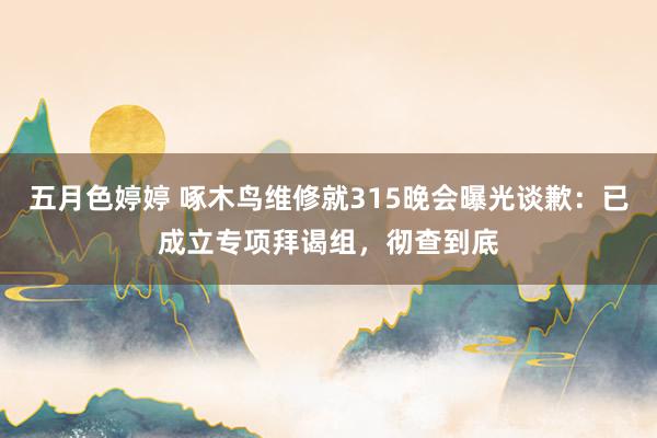 五月色婷婷 啄木鸟维修就315晚会曝光谈歉：已成立专项拜谒组，彻查到底