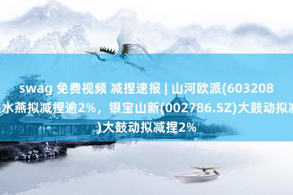 swag 免费视频 减捏速报 | 山河欧派(603208.SH)吴水燕拟减捏逾2%，银宝山新(002786.SZ)大鼓动拟减捏2%