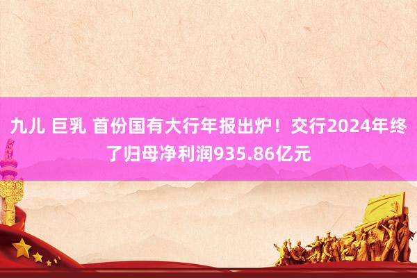 九儿 巨乳 首份国有大行年报出炉！交行2024年终了归母净利润935.86亿元