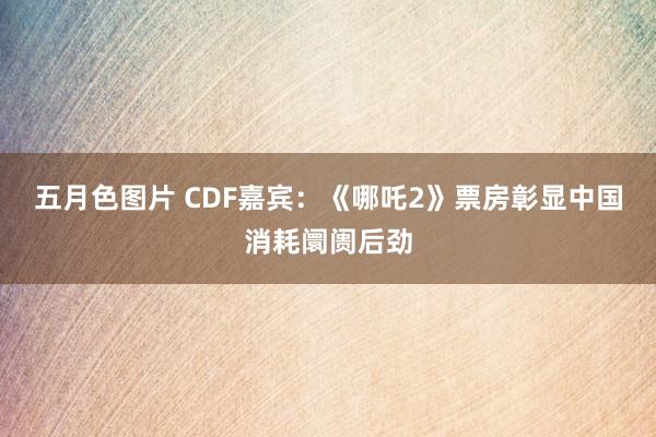 五月色图片 CDF嘉宾：《哪吒2》票房彰显中国消耗阛阓后劲