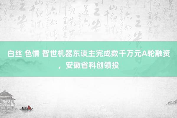 白丝 色情 智世机器东谈主完成数千万元A轮融资，安徽省科创领投