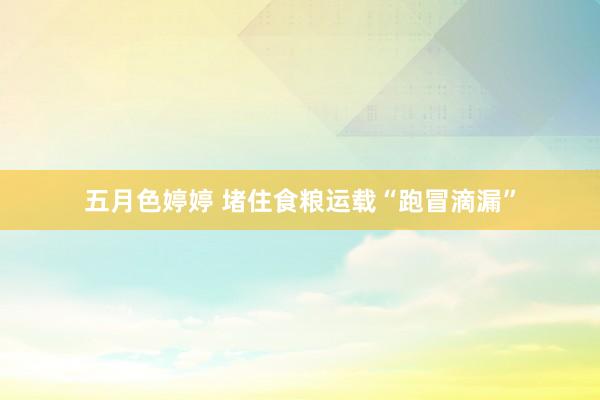 五月色婷婷 堵住食粮运载“跑冒滴漏”