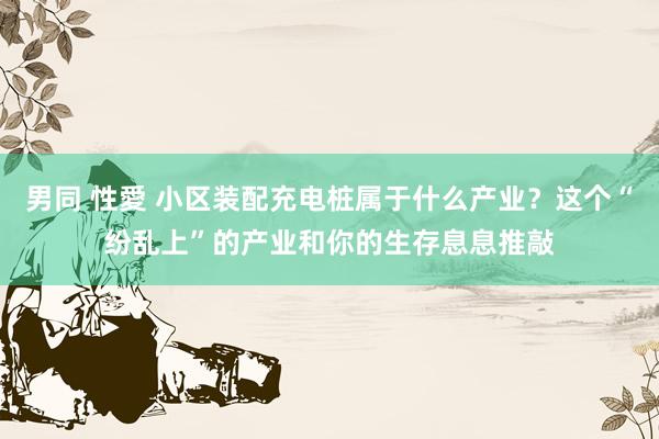 男同 性愛 小区装配充电桩属于什么产业？这个“纷乱上”的产业和你的生存息息推敲