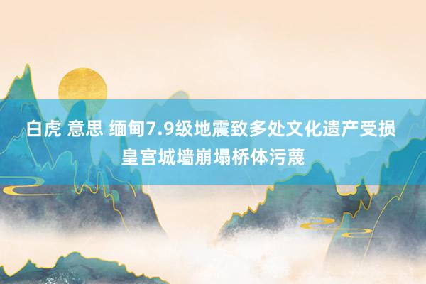 白虎 意思 缅甸7.9级地震致多处文化遗产受损 皇宫城墙崩塌桥体污蔑